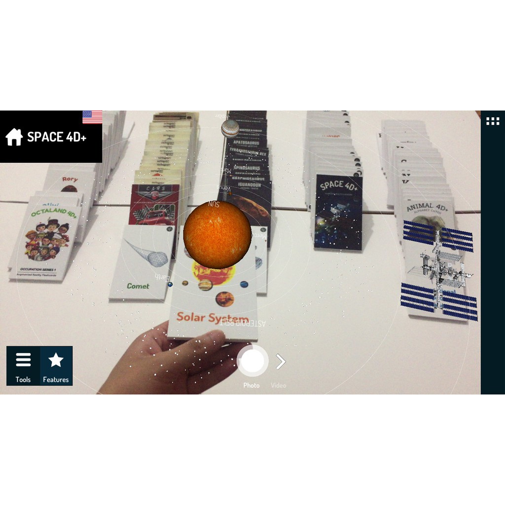 [Space 4D] Bộ thẻ flashcard Không Gian 4D thực tế ảo tăng cường