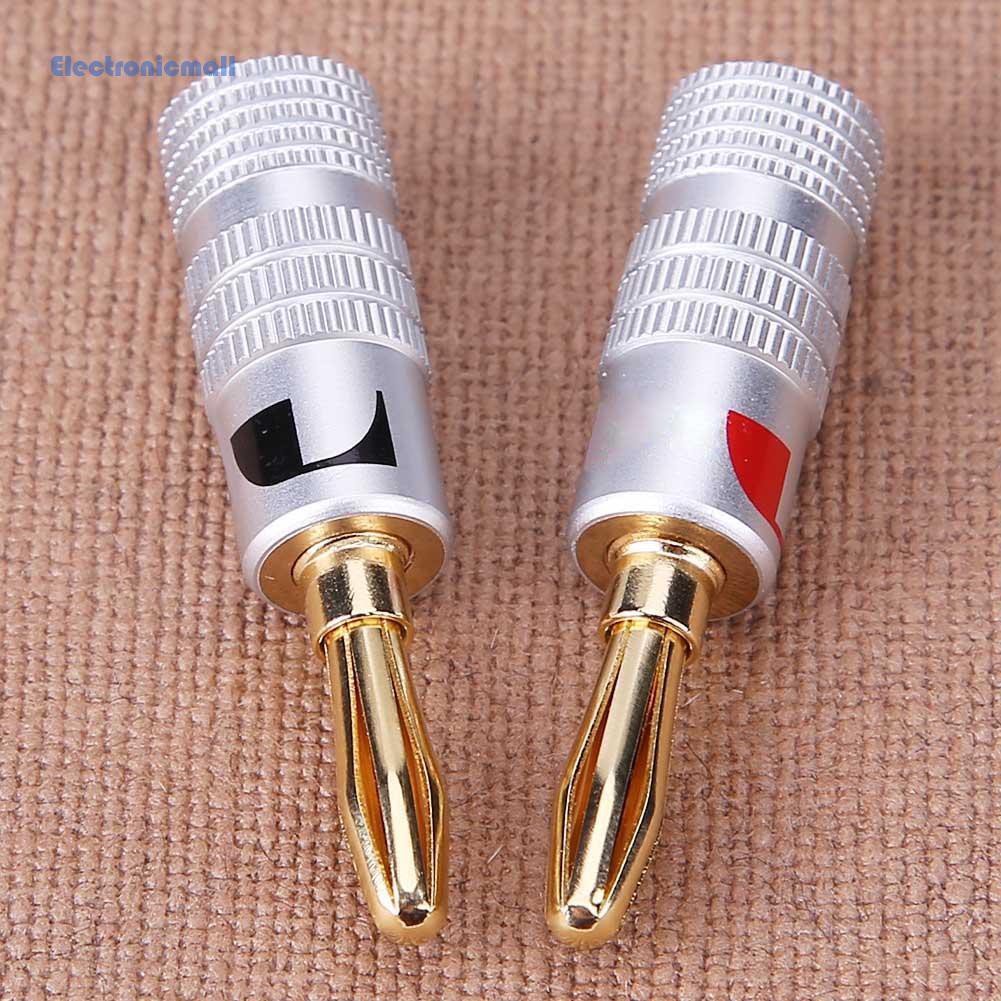 ElectronicMall01 1pc 4mm Gold Plated Brass Speaker Banana Plug DIY Audio Jack Connector