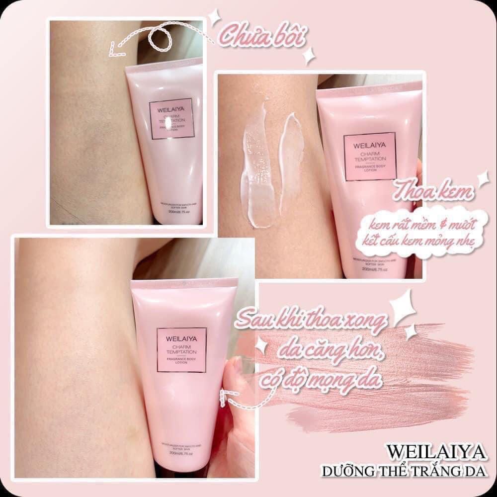 Dưỡng thể nước hoa trắng da Weilaiya Fragrance Body Lotion, 3 tầng hương hoa hồng, cấp ẩm, chống lão hóa 200ml