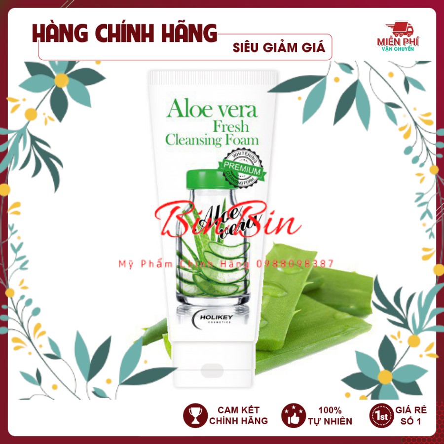 [Hàng Chuẩn Auth] Sữa rửa mặt trắng da - sữa rửa mặt chiết xuất từ Lô Hội cấp ẩm Holikey Hàn Quốc 100ml