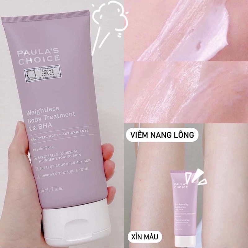 Kem dưỡng thể 2% BHA Paula's Choice RESIST WEIGHTLESS BODY TREATMENT 2% BHA