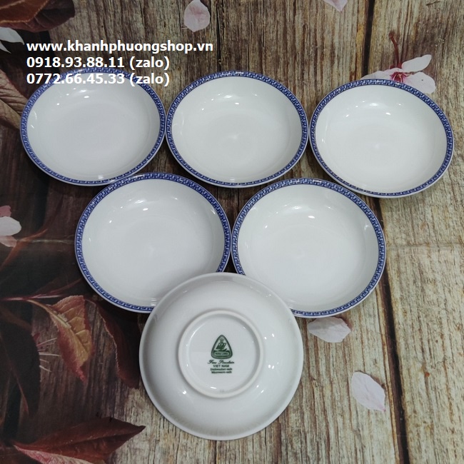 Chén nước chấm sứ Minh Long viền xanh - chén nước chấm sứ Minh Long