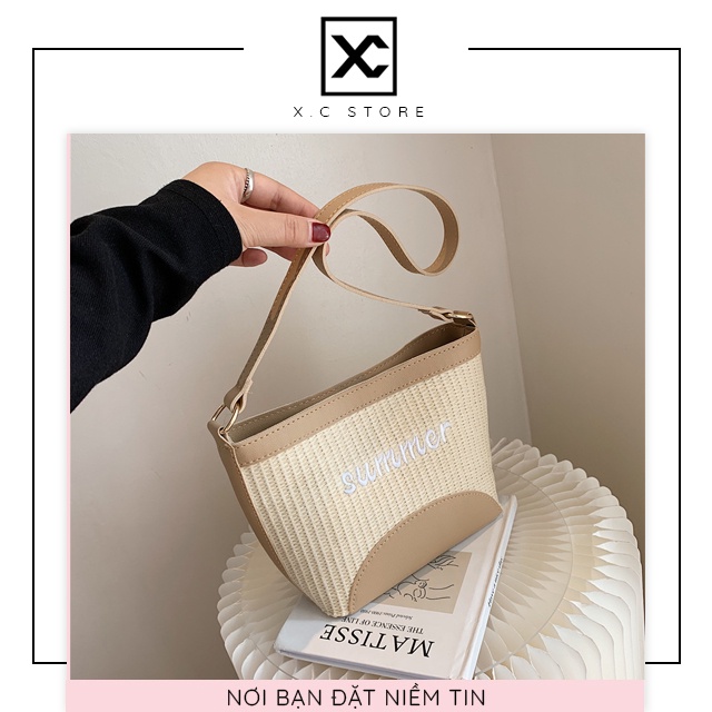 [RẺ NHẤT SHOPEE] Túi cói tote da đi biển, du lịch XC-5942, hot trend trung quốc, túi tote cầm tay đeo vai