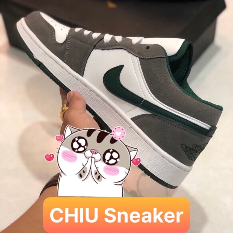 [ CHIU Sneaker ] Giày thể thao jd1 cổ thấp xanh lá phiên bản cao cấp Jordan 1 cổ thấp