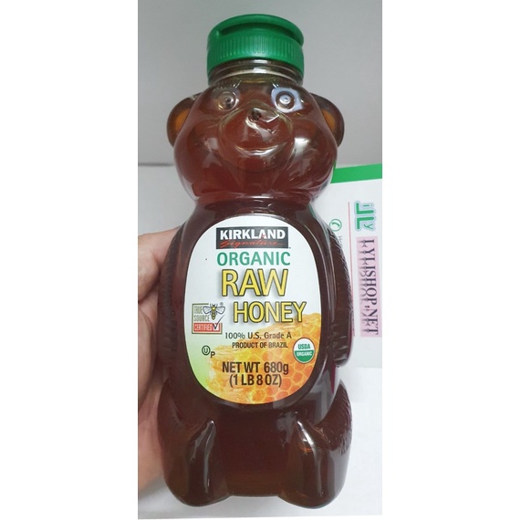 Mật Ong Gấu Hữu Cơ Kirkland Organic Raw Honey chai 680 g Của mỹ thumbnail
