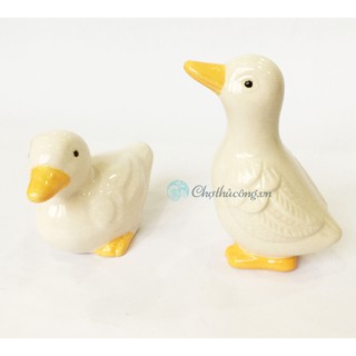 Vịt gốm tráng men - Tượng gốm nhỏ nhắn, xinh xắn dùng trang trí, decor [C10-14xD912xR8-9]