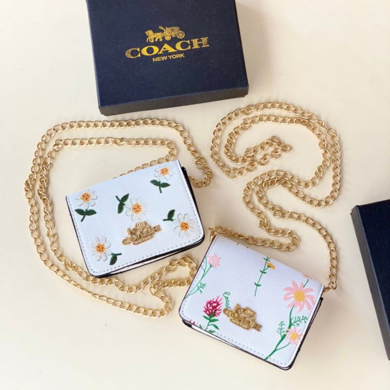 Ví Mini Cb059 Coach Daisy Phối Dây Xích Thời Trang