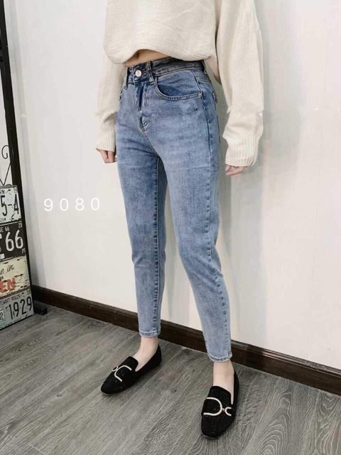 Quần bò xanh nhạt