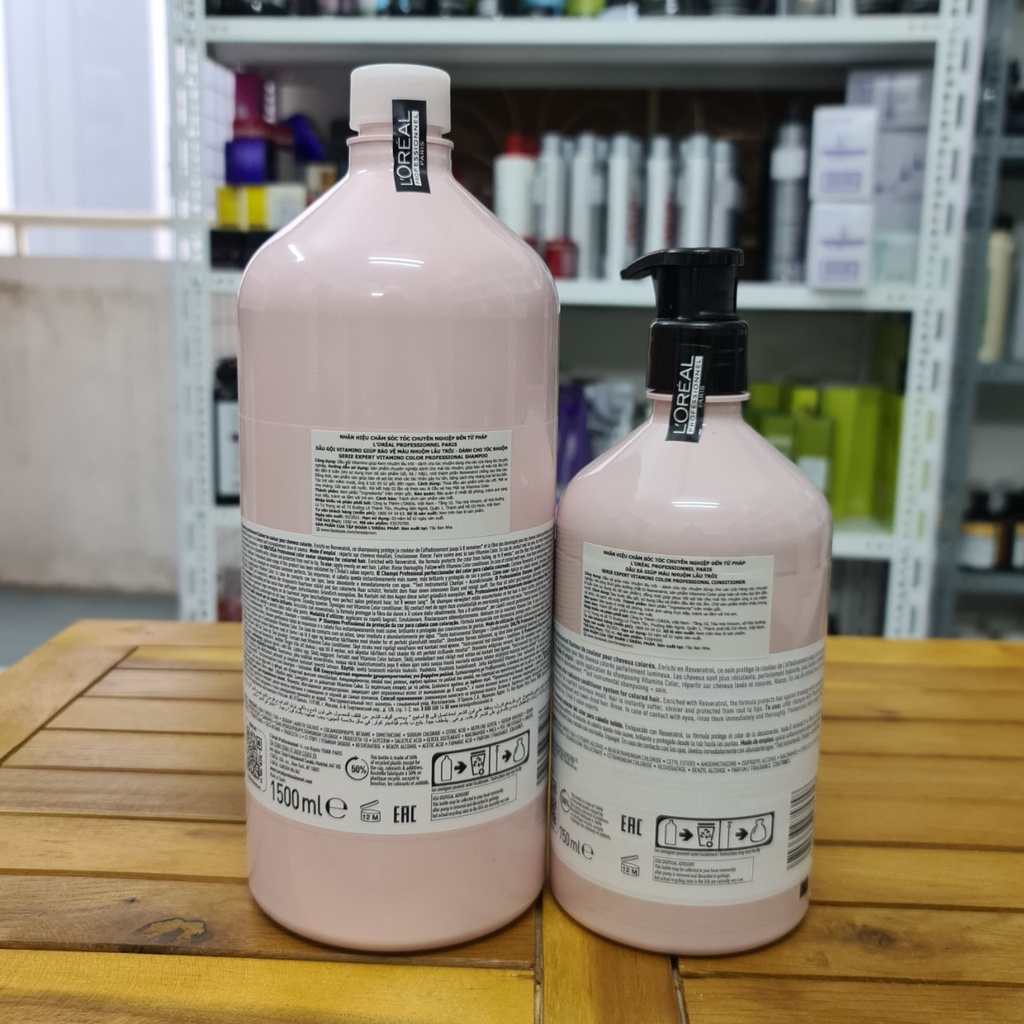 DẦU GỘI XẢ CHO TÓC NHUỘM L'OREAL VITAMINO COLOR 1500ML- 750ML