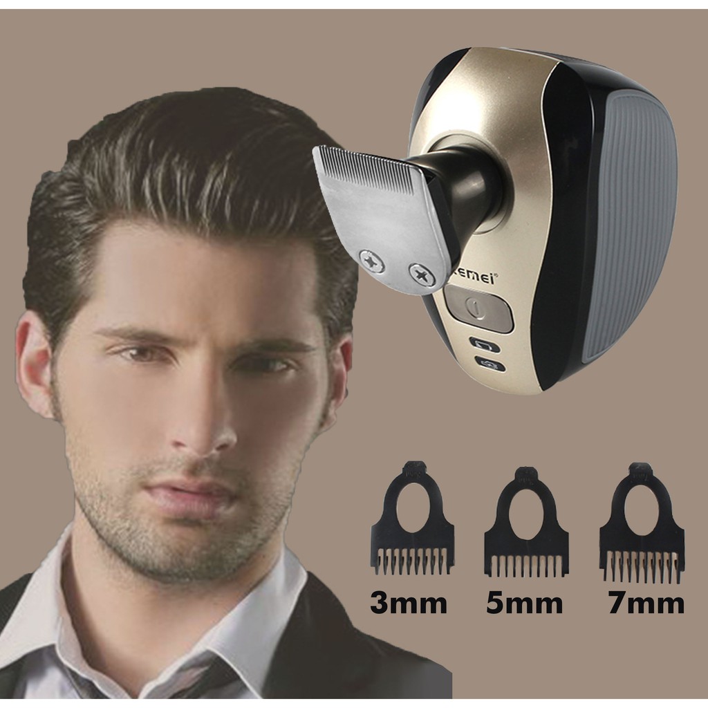Máy cạo râu đa năng 5 in 1 kemei KM - 1000 có thể cạo râu cắt tóc - cắt tóc tỉa lông mũi - cọ rửa mặt - mút massage mặt