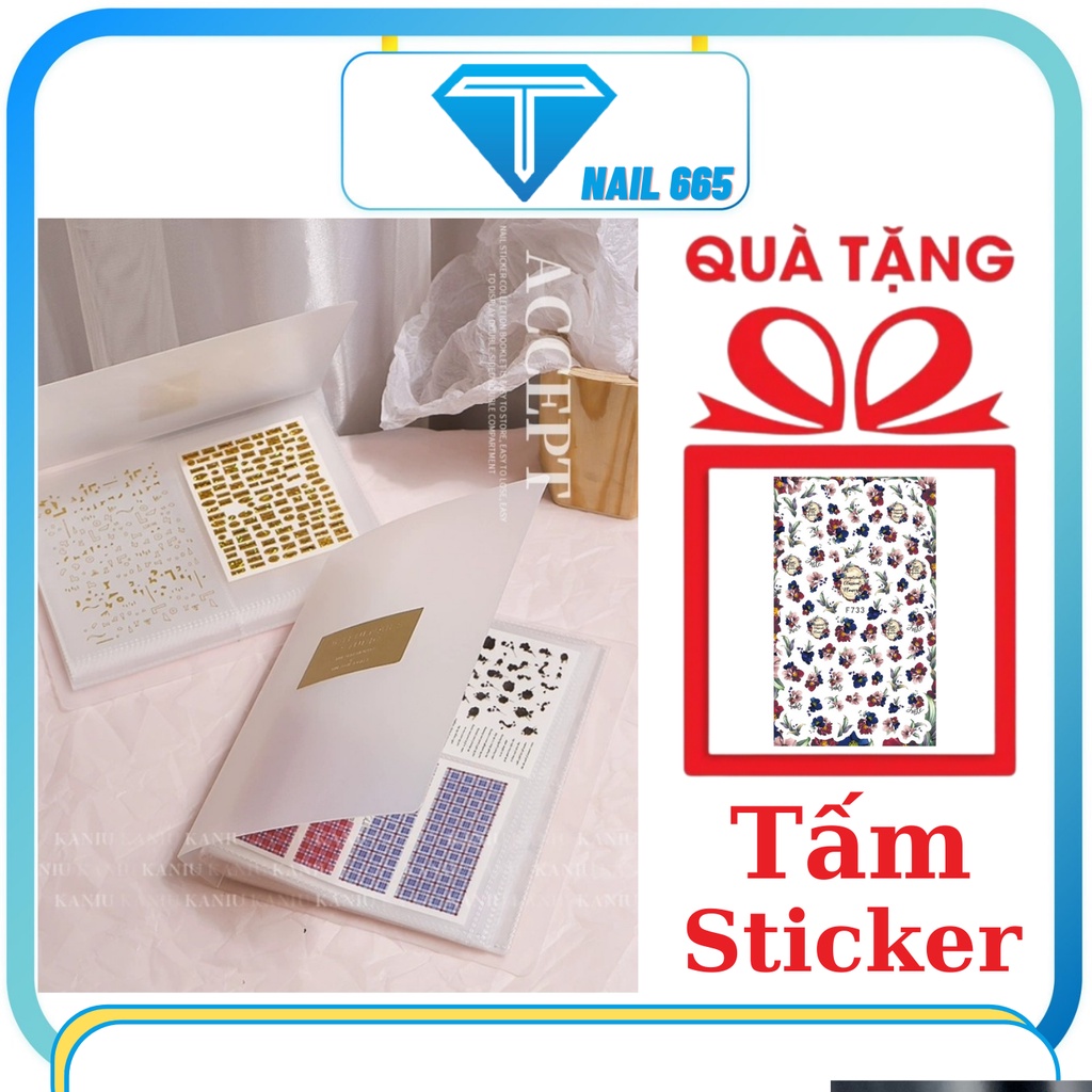 Sổ đựng sticker dán móng nail, album trưng mẫu sticker , để được 80 tấm