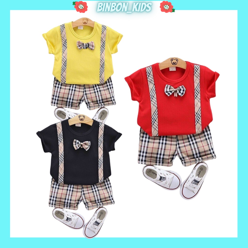 Quần áo bé trai BINBON KIDS, đồ bộ bé trai kiểu công tử cho bé chất cotton mềm QATEA02, thời trang trẻ em từ 7-18kg