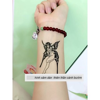 Hình xăm dán noel tattoo giáng sinh cánh và thiên thần 10x6cm