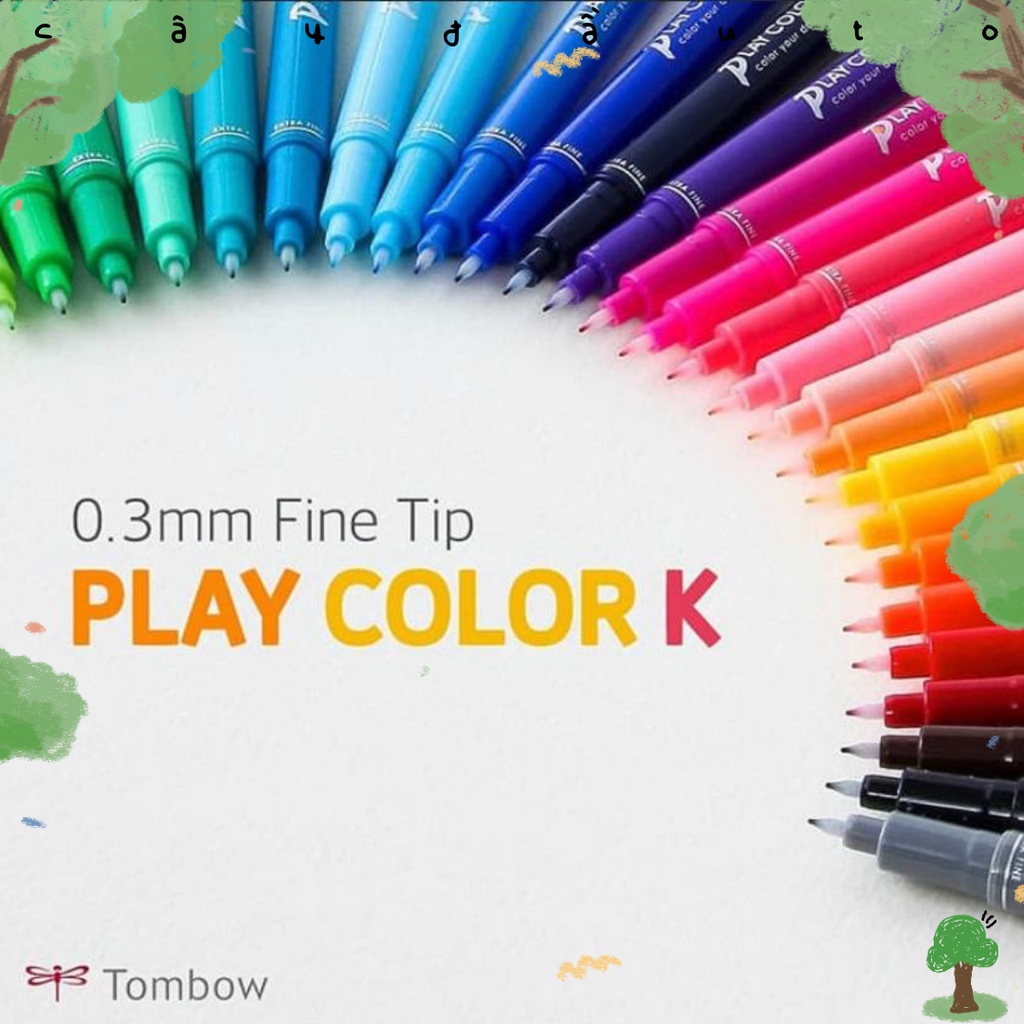 [Loại Lẻ] Bút Trang Trí 2 Đầu Play Color K TOMBOW Nhật Bản Cây Đầu To