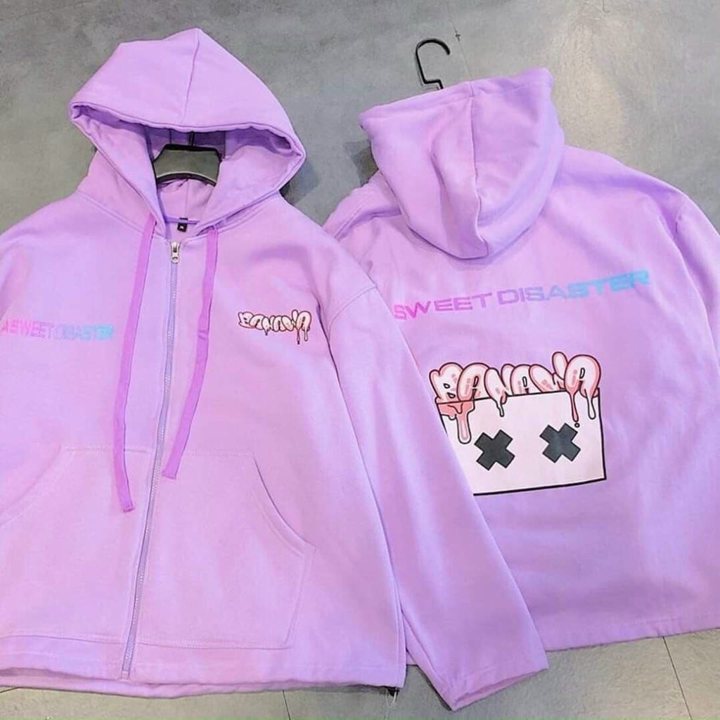 Áo khoác, áo hoodie unisex nam nữ nỉ ngoại có tia kéo sweetdisaster cao cấp năng động thời trang học đường | BigBuy360 - bigbuy360.vn
