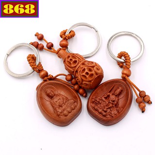 Combo 3 móc khóa phật a di đà - văn thù - hồ lô kim tiền - bình an, may mắn