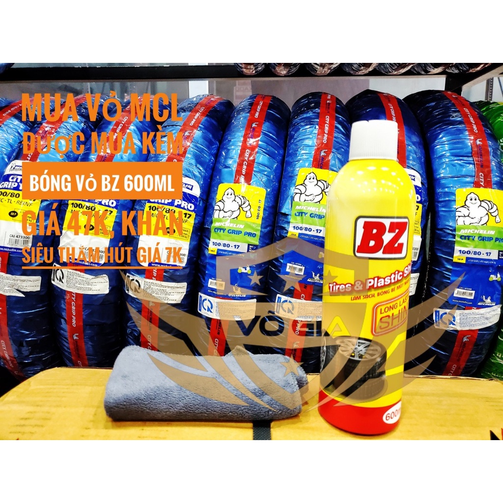 Vỏ Xe Michelin City Grip Pro (Vỏ Không Ruột) + City Pro (Vỏ Dùng Ruột) Tất Cả Các Size Cho Tay Ga Và Xe Số