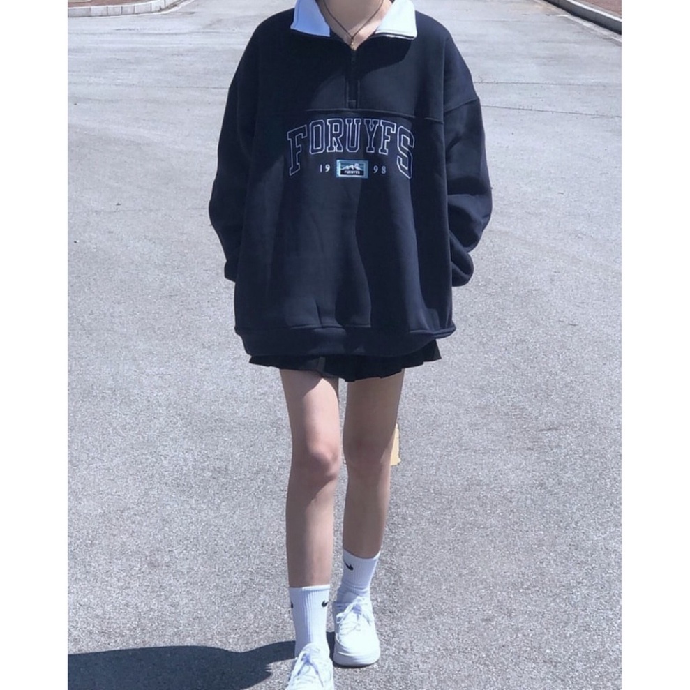 Áo Sweater Nỉ In Chữ FORUYES Cổ Cao Dài Tay Dáng Unisex - Lyza Store | BigBuy360 - bigbuy360.vn