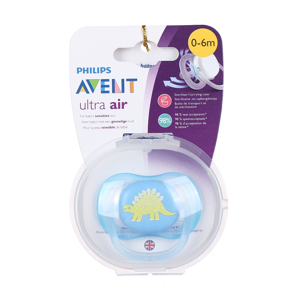 Ty ngậm cho bé Philips Avent màu xanh cho bé 0-6M