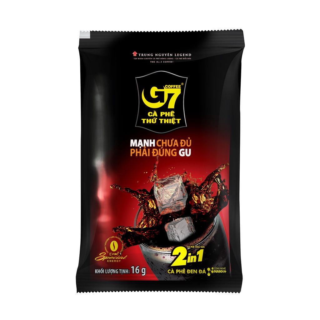 [ Trung Nguyên Legend ] Cà Phê G7 2in1 Trung Nguyên Legend - Hòa Tan Đen (có đường) - Hộp 15 gói