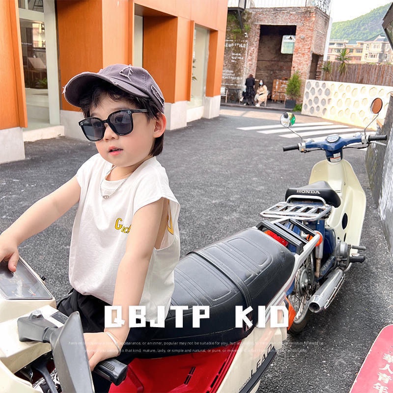 Áo Thun 100% Cotton Không Tay Phong Cách Hàn Quốc Thời Trang Mùa Hè 2022 Dành Cho Bé Trai