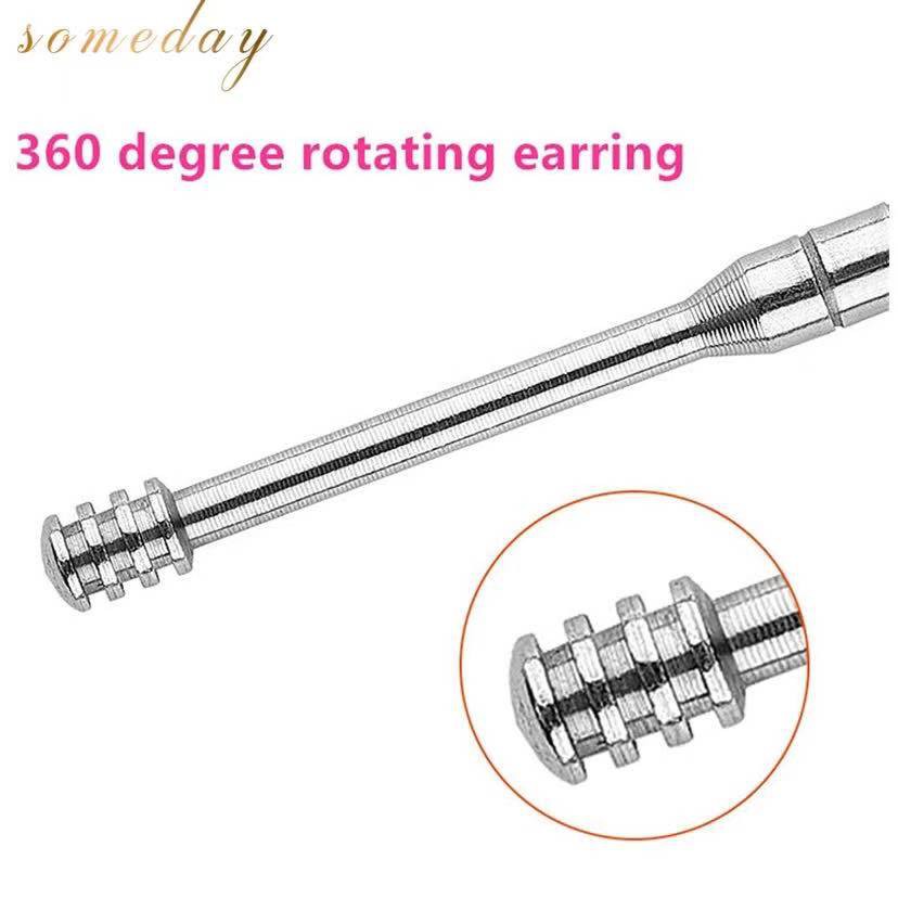 Popkozzi Bộ dụng cụ ngoáy tai  nhỏ gọn kèm hộp, vệ sinh, làm sạch hiệu quả Bộ dụng cụ vệ sinh tai bằng thép an toàn