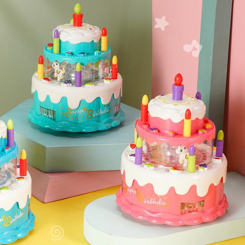 Đồ chơi bánh kem sinh nhật ZHAN QI TOYS có hiệu ứng nhạc đèn dành cho bé