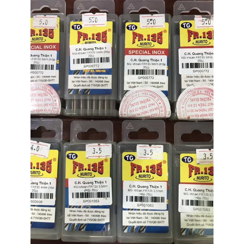 Mũi khoan sắt FR135 từ 1.5mm đến 4.5mm
