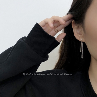 Đôi bông tai dài phối chuỗi xích thời trang cho nữ