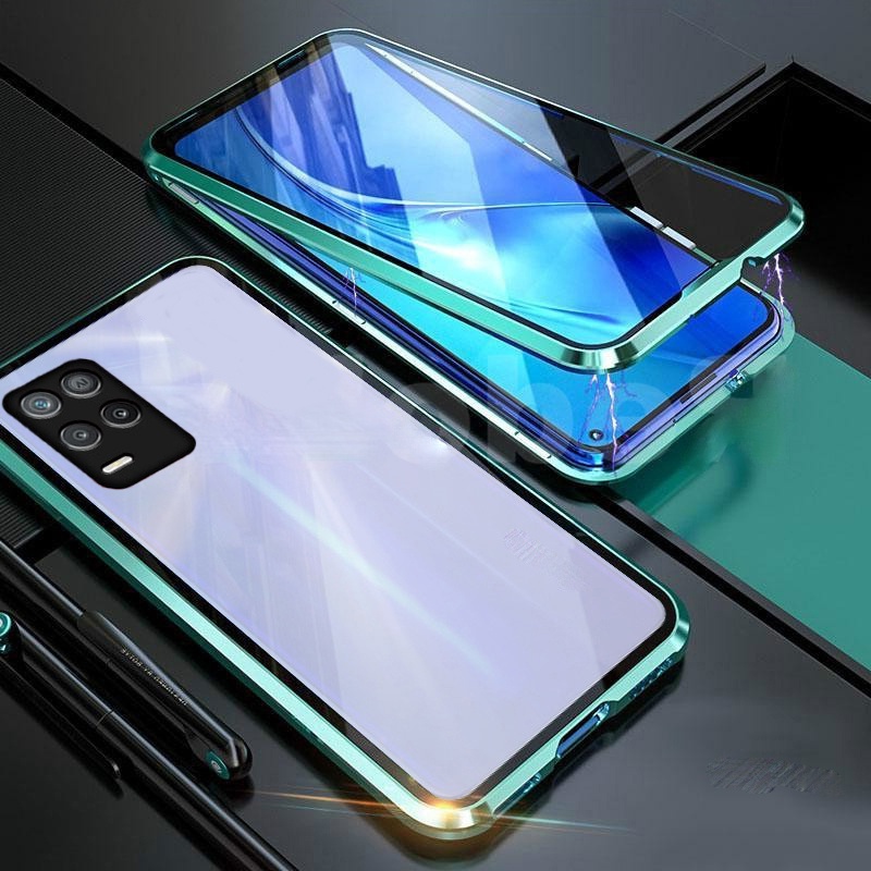 OPPO Realme 8 Pro Ốp lưng mặt kính viền khung kim loại cứng cho For OPPO Realme8 Pro