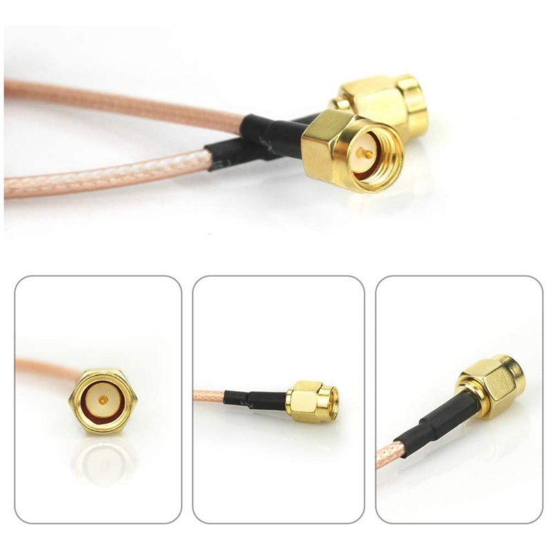 2Pcs RG316 Wire Jumper SMA Male to SMA Male WiFi Antenna Extension RF Coaxial Coax Cable Adapter Jumper(100cm)