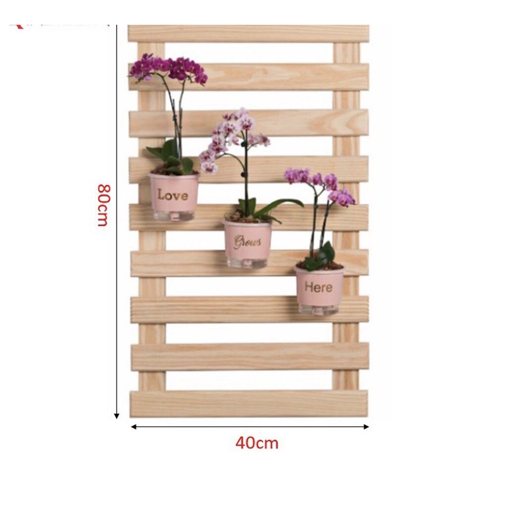 Kệ Gỗ  Treo  Tường  Trang Trí Ban Công- Giá  Gỗ  Treo  Chậu Cây Cảnh  Tặng  Kèm Vít, Nở  Nhựa