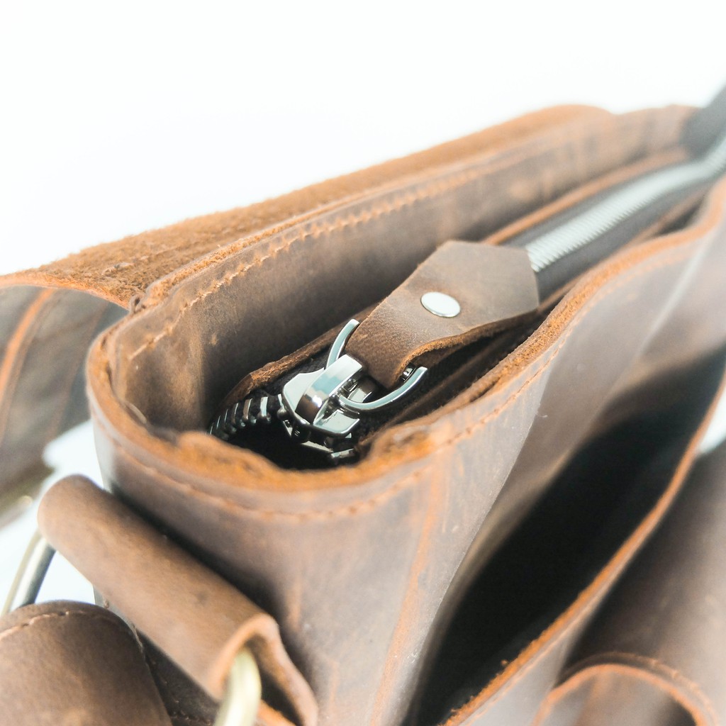 Túi chéo da sáp Crazy horse Messenger classic - Manuk Leather | BigBuy360 - bigbuy360.vn