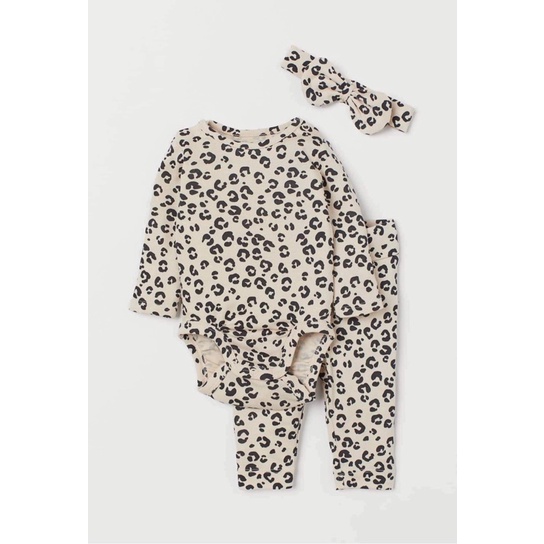 set bodysuit beo HM kèm băng đô cho bé