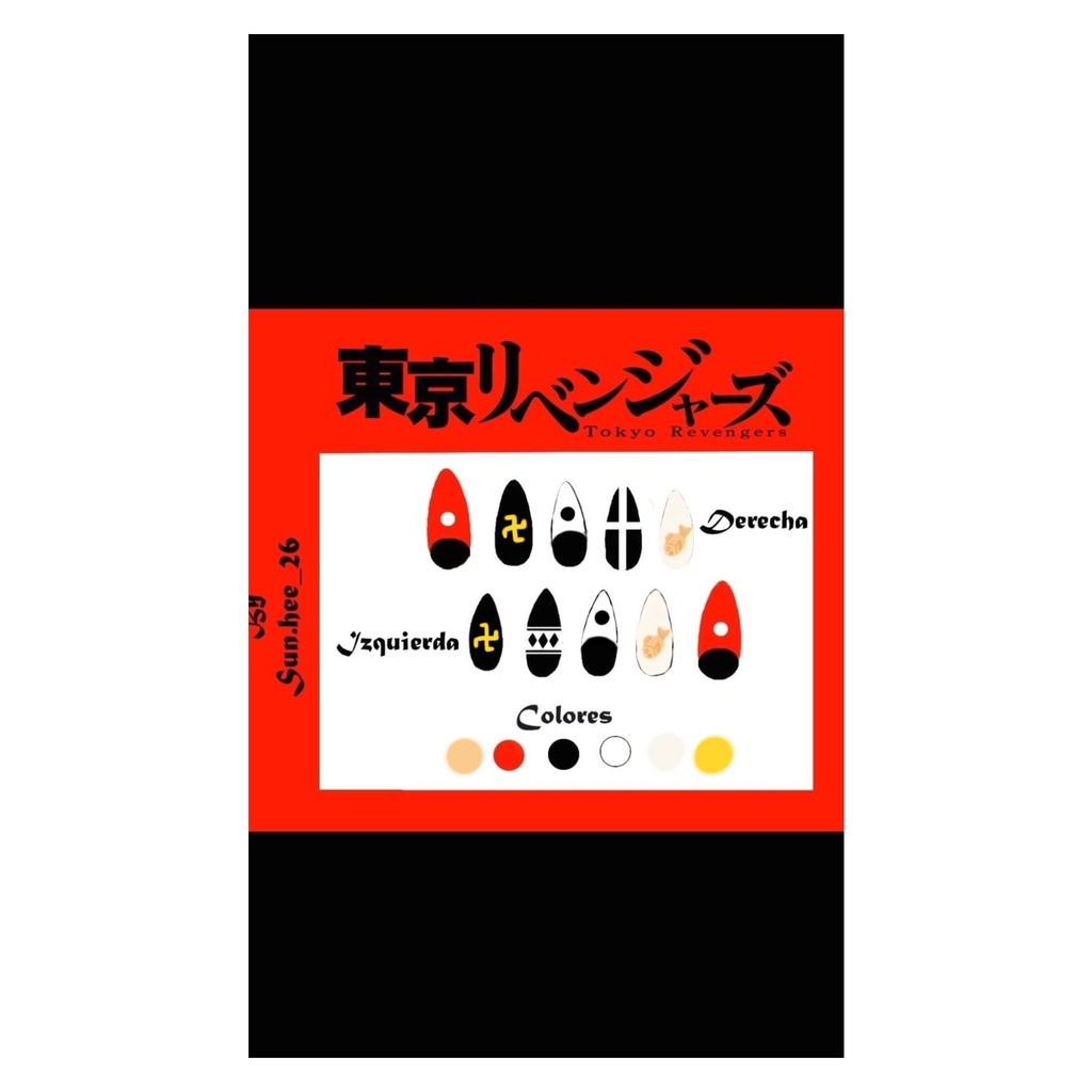Nail Box Handmade set móng giả họa tiết Tokyo Revengers anime