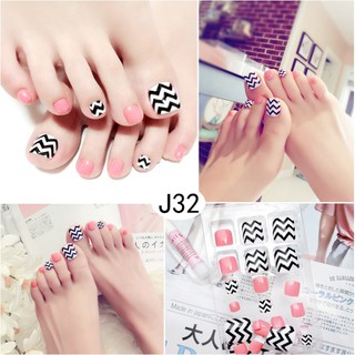 Bộ Nail 24 Móng Chân Giả J32 [Tặng Dũa+Keo+Miếng Dán]