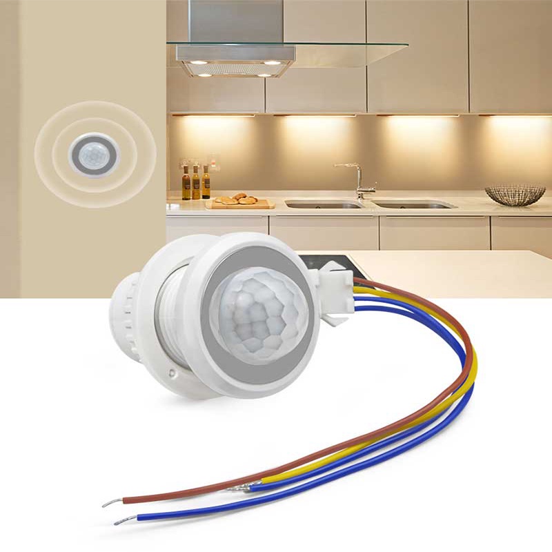 Đèn LED PIR cảm biến chuyển động cơ thể người mini 100-240V