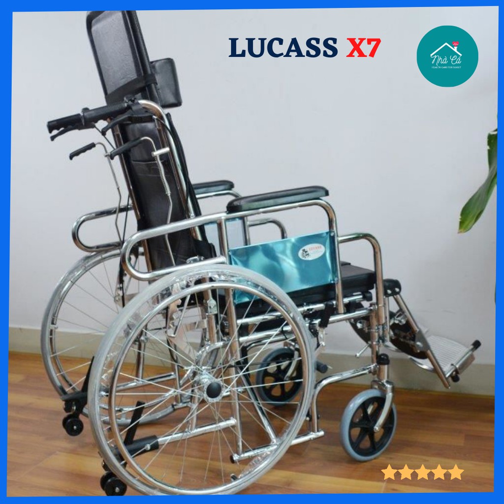 Xe lăn tay có bô và ngả nằm Lucass X7 - Chính Hãng