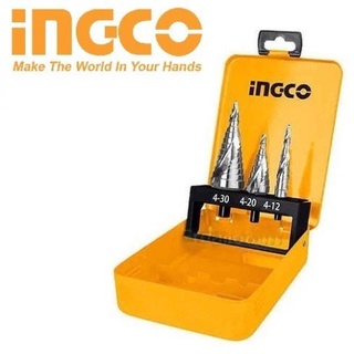 Bộ 3 mũi khoan chóp thép m2 ingco aksds0302