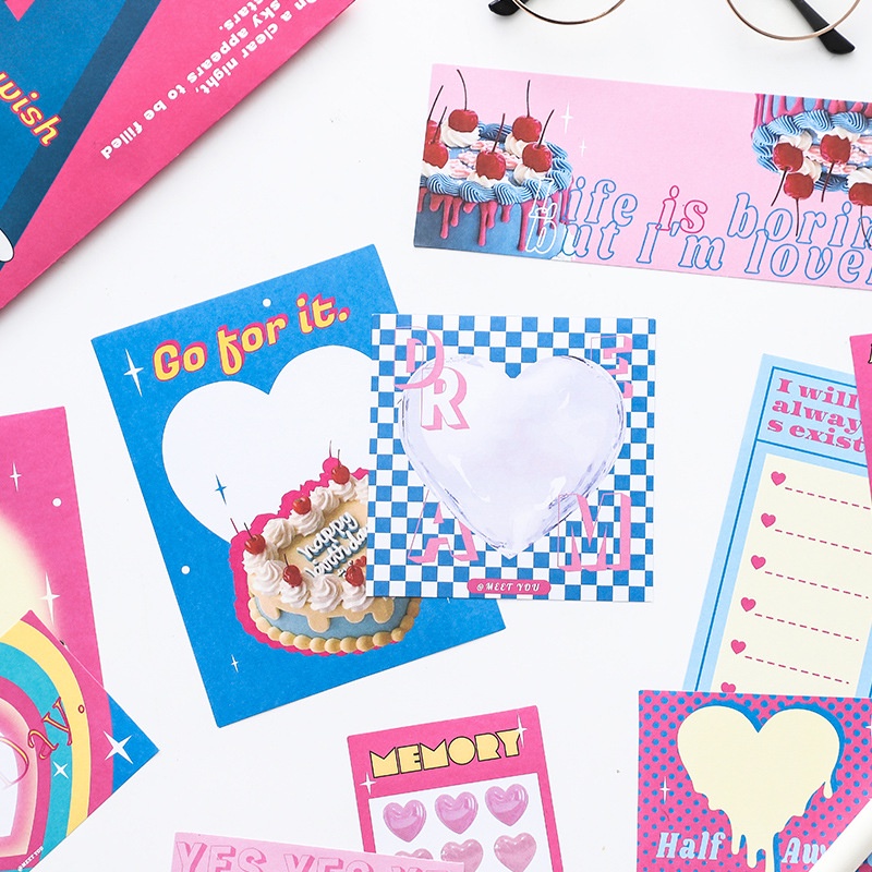 Set 50 Tờ Giấy Ghi Chú Họa Tiết Dễ Thương Phong Cách Hàn Quốc Trang Trí Sổ Tay/ Đồ Thủ Công diy