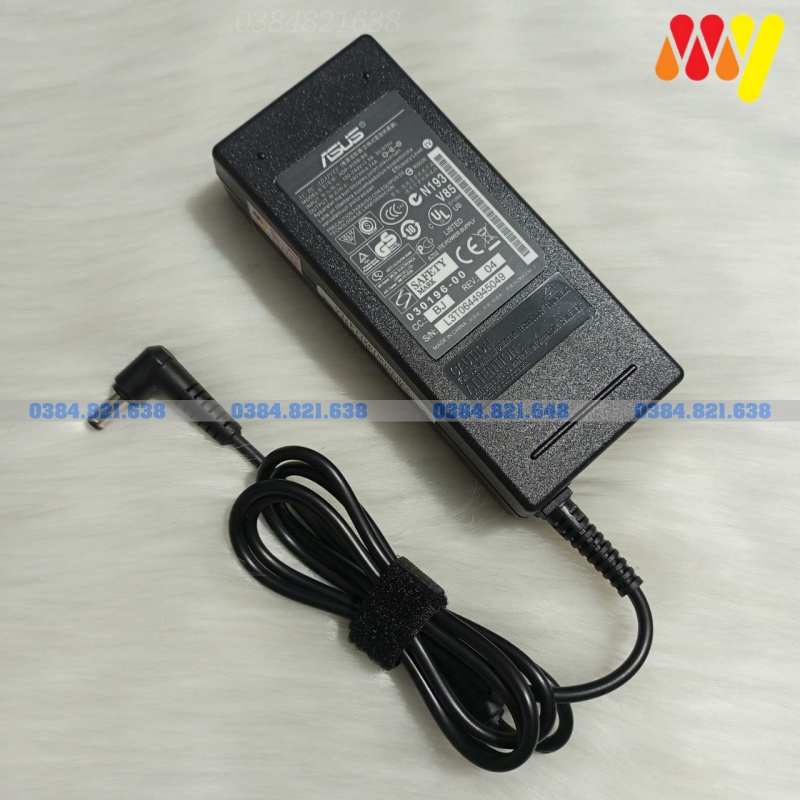 Sạc Laptop Asus 90W 19V - 4.74A  Đầu cắm (5mmx2.5mm) New 100%, Tặng kèm dây nguồn - Bảo hành 12 tháng đổi mới