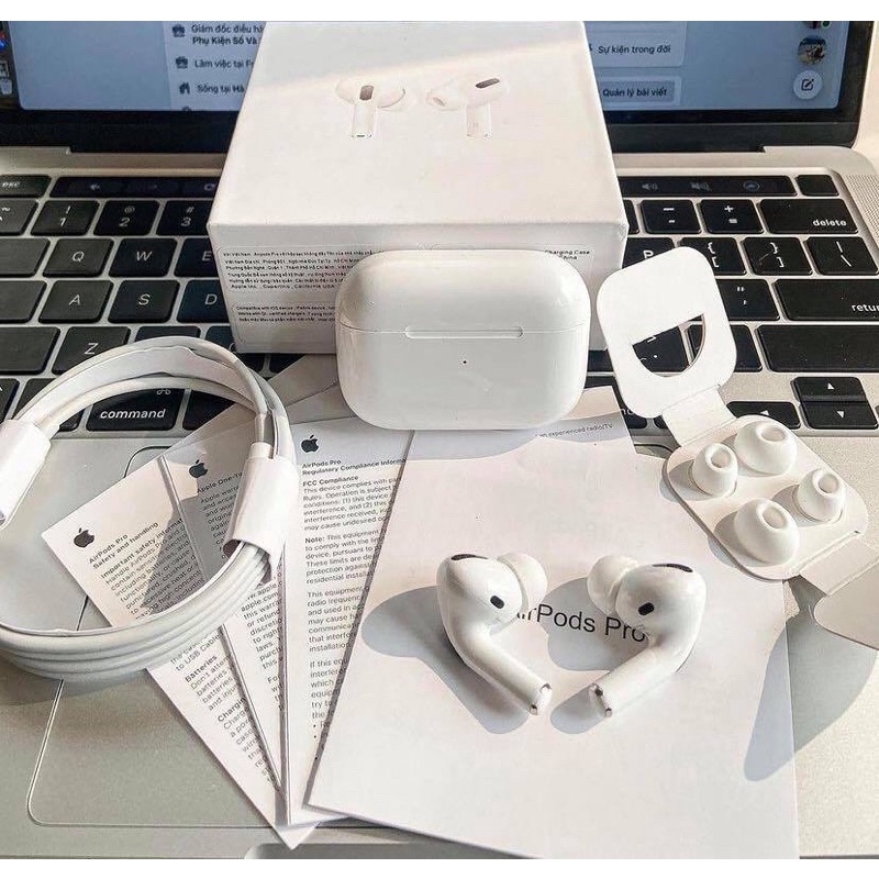 Tai nghe bluetooth bản Pro màu đen - trắng, tai nghe không dây pin trên 4h SD, pop-up báo pin, định vị, xuyên âm, khử ồn