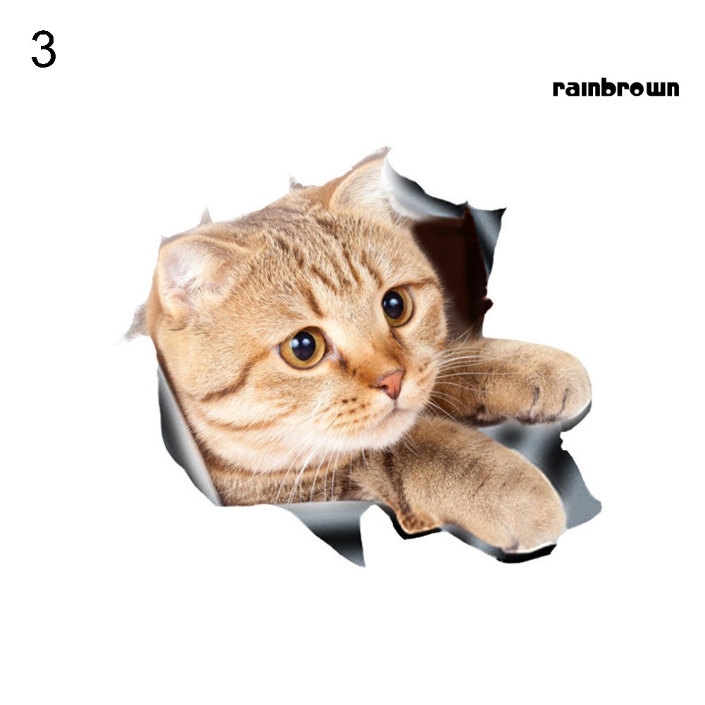 Hình dán hình mèo 3D vui nhộn dùng trang trí xe ô tô