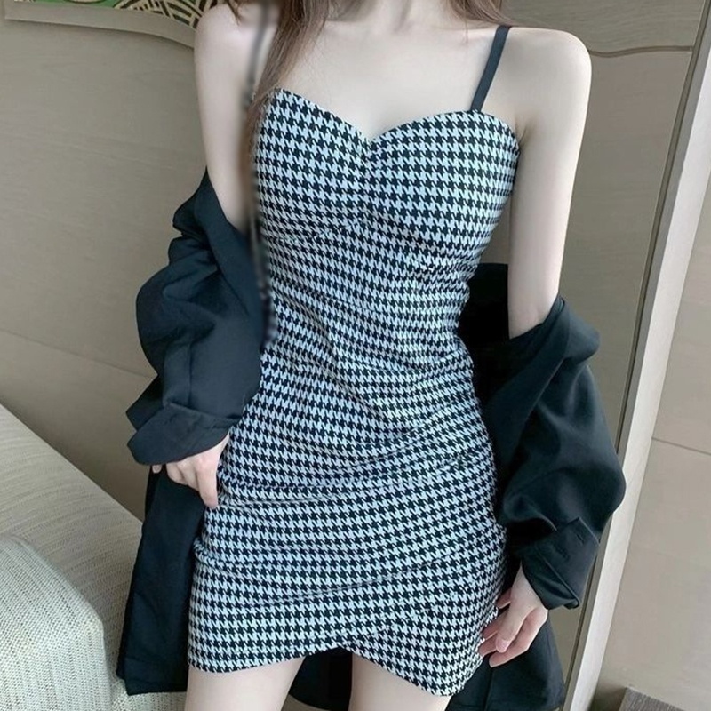 Đầm Hai Dây Cổ Chữ V Thời Trang Mùa Hè Gợi Cảm Cho Nữ