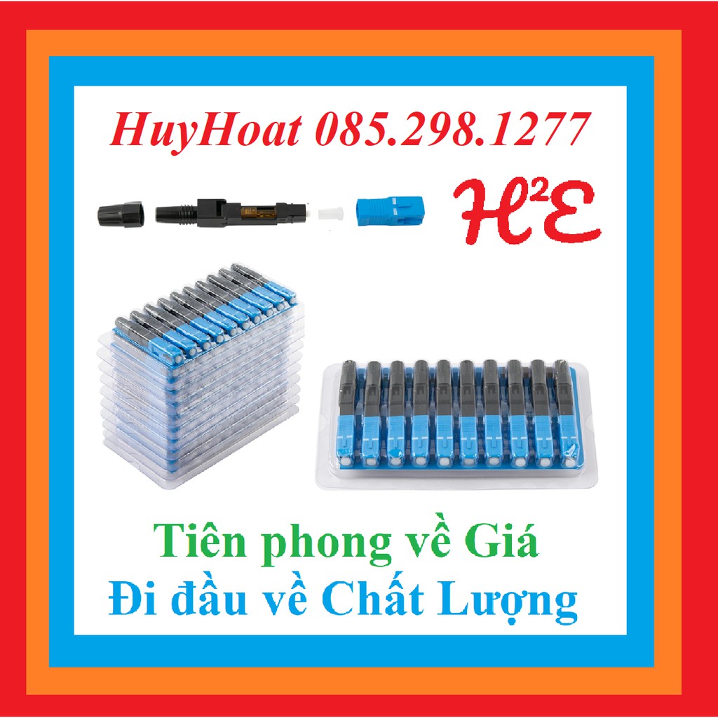 10 Đầu nối nhanh sợi quang Fast Connector FTTH SC UPC, rệp nối quang