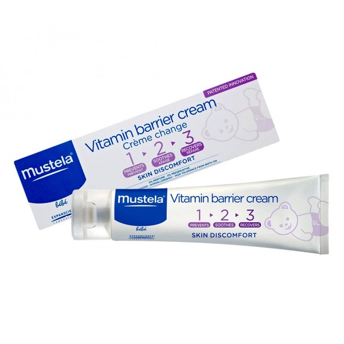 [Chính hãng có tem] Date 10/2023 Kem hăm Mustela 3 trong 1 50ml 123 Vitamin Barrier Cream