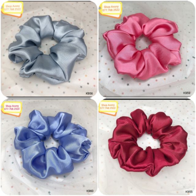 Cột tóc vải Scrunchies dễ thương HOT TREND vải bóng