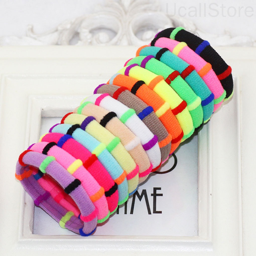 Set 12 Dây Cột Tóc Co Giãn Màu Sắc Ngẫu Nhiên Dành Cho Nữ 1