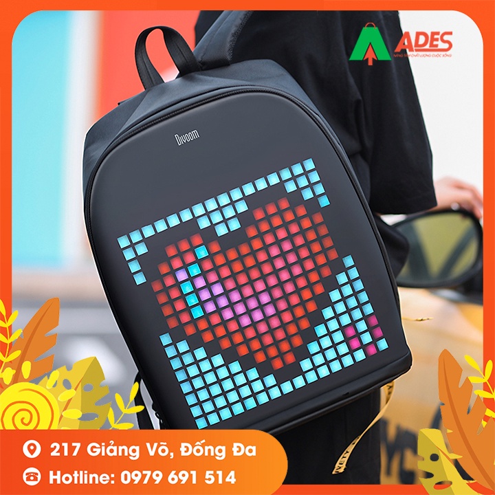 Balo Divoom Pixoo Backpack - Bảo Hành Chính Hãng - Có Màn Hình LED, Ngăn Chứa Lớn, Chống Thấm Nước - NEW 2021