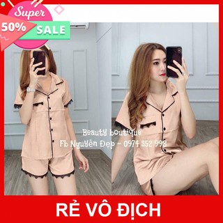 Bộ ngủ đùi nữ chất phi bóng đẹp mềm mịn